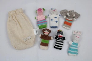 Wayra Lucuma Peru handgestrickte Fingerpuppe Tier 6er Set, 3 Dschungel Zoo, 3 Bauernhöfe - Bild 1 von 5