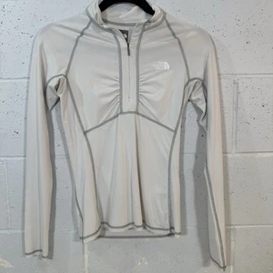 The North Face Women’s Fleece Pullover - White & Gray -Quarter Zip XS - Picture 1 of 8