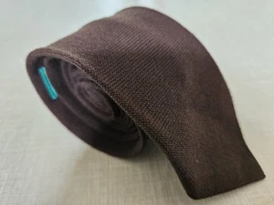 Corbata de cuello lavable ajustada texturizada marrón liso Canda (C&A) vintage - Imagen 1 de 5
