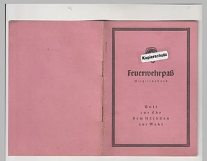 Hedersleben Freiwillige Feuerwehr Feuerwehrpass ausgestellt 1935 Mit Stempel (1) - Picture 1 of 5