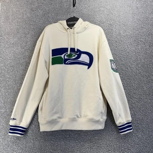Sudadera con Capucha Seattle Seahawks Para Hombre Pequeña Blanca NFL Fútbol Mitchell & Ness 40 Temporadas - Imagen 1 de 8