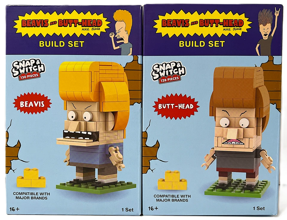 Set of 2 Beavis & Butt-Head Snap & Switch Building Sets MTV 90s Cartoons NIB - Image 1 of 4