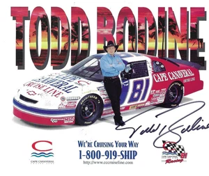 TODD BODINE NASCAR BUSCH SERIE handsignierte 6x8 HERO KARTE 1997 = CAPE CANAVERAL - Bild 1 von 1