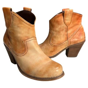 Steve Madden Tesstify Boots Sz 8 Western Leather Cowboy Booties Brown - Picture 1 of 12