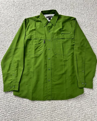 Dri Duck Fishing Shirt Mens Small Green Long Sleeve Vented Water Resistant LG - Image 1 of 4