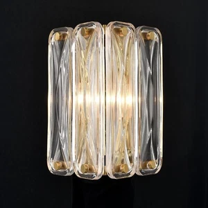 Modern Crystal Wall Sconce Light Fixture 2-Light Gold Sconces Wall Lighting - Picture 1 of 7