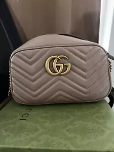 Gucci Bag Marmont Small Matelasse shoulder Bag Dusty Pink Leather - Picture 1 of 10