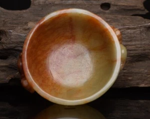 Chinese Antique Han Dynasty Hetian Ancient Jade Carved Jade Wine Bowls - Picture 1 of 9