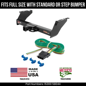 For 78-79 Bronco Trailer Hitch w/ 4Pin Wiring Fit Full Size Std & Step bmpr Curt - Picture 1 of 3