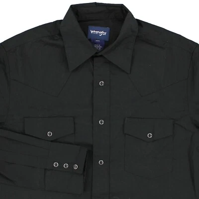 Wrangler Men's Western Shirt Pearl Snap Button Long Sleeve Front Button Pockets - Image 1 of 4