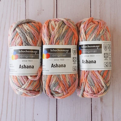 Schachenmayr Ashana Yarn ~ Lot of 3 ~ 83 Lt Coral ~ Chainette ~ 100% Cotton - Image 1 of 4