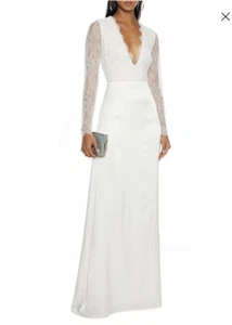 New CAMI NYC Laurie lace-paneled cutout silk-blend charmeuse gown fit Women Sz 2 - Picture 1 of 8
