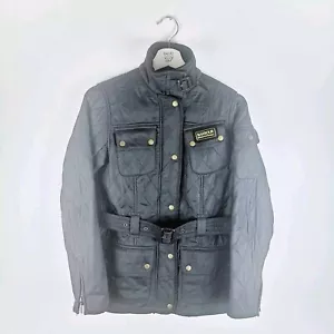 Barbour International Womens Jacket Navy Blue UK 8 Polarquilt Quilted Full Zip - Picture 1 of 22