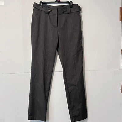 Apt 9 Womens Dress Pants Size 10 Brown Herringbone Maxwell Belted Rayon - Image 1 of 4