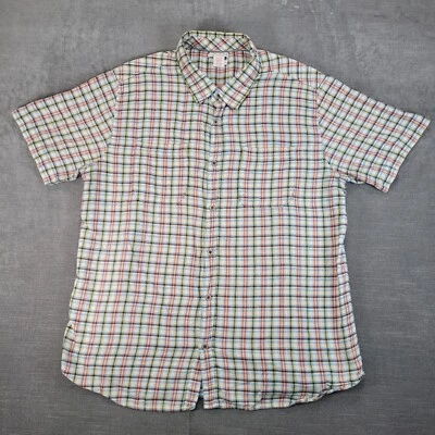 Карбоновая 2 кобальтовая клетчатая рубашка с коротким рукавом на пуговицах повседневная мужская размер XL - Изображение 1 из 4