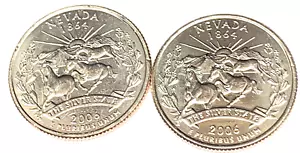 # C3203 NEVADA STATEHOOD QUARTERS, P & D from MINT ROLLS - Picture 1 of 2