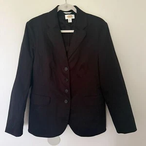Blazer de Colección Talbots Negro Elástico Botón Forrado Frontal Mezcla de Algodón Calce Clásico 12 - Imagen 1 de 7