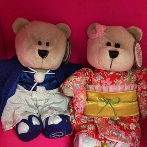 Starbucks Bearista Kimono Plush set Doll Bear Barista Boy &Girl Japan Limited - Picture 1 of 6