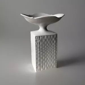 Jarrón blanco de porcelana Meissen diseñado por Ludwig Zepner 8”H X 6”W MCM - Imagen 1 de 7