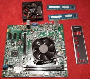 M49)   DELL inspiron 660 Mother Board, with RAM, CPU, CPU Fan, CPU Heat Sink, iO - Picture 1 of 2