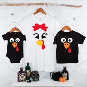 Divertida Camisa de Acción de Gracias Caras de Pavo, Camisa a Juego Familiar de Acción de Gracias - Imagen 1 de 9
