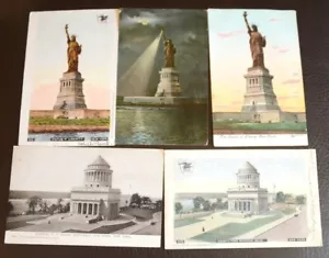 (5) Vintage 1903 New York Freiheitsstatue & Grants Grab Riverside Postkarten - Bild 1 von 2