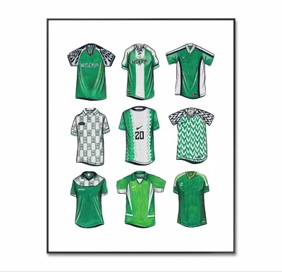 UMBRO Nigeria Football Shirt Poster, Nigeria Football Poster, Retro Kit, A4 Print