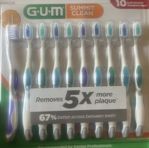 GUM Summit Toothbrush 10-pack, Soft Ultra-tapered Bristles - Picture 1 of 1