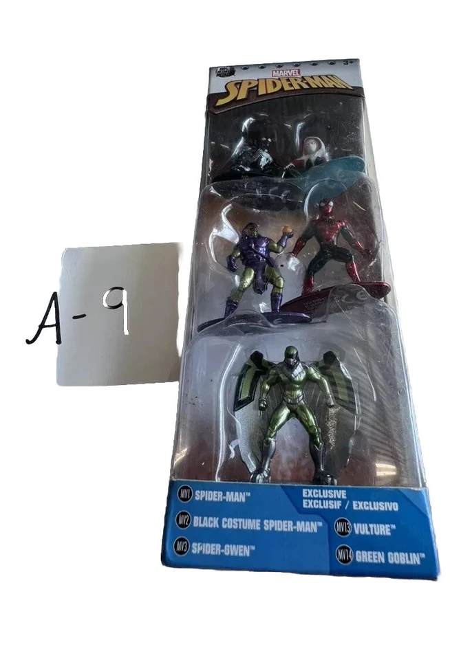 Marvel Comics Nano Figuras de Metal Spider-Man Paquete de 5 Spider-Gwen Duende Verde Nuevo Foto 1 de 4