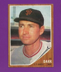 1962 Topps baseball card 322 Alvin Al Dark San Francisco Giants EXMT - Picture 1 of 2