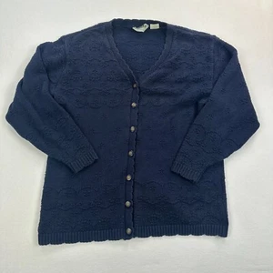 Northern Sweater Men Large blue Cardigan button golfing outdoor classic textured - Picture 1 of 13
