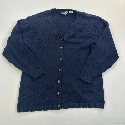 Northern Sweater Men Large blue Cardigan button golfing outdoor classic textured - Image 1 of 4