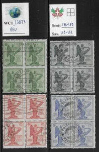 WC1_13873. ITALY KINGDOM. Blocks 1921 ANNIV. WWI VICTORY set.Scott 136-139. Used - Picture 1 of 1