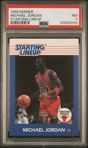 1988 Kenner Starting Lineup Michael Jordan SLU Basketball Card Graded PSA 7