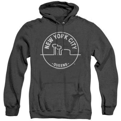 NYC NEW YORK QUEENS Licensed Hooded Heather Sweatshirt Hoodie SM-3XL - Image 1 of 2