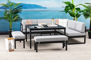 Eck Lounge Set Gardissimo Vegas Sitzgruppe Gartenmöbel Garnitur Gruppe hoch Alu - Bild 1 von 9