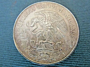 1968 MEXIKO XIX OLYMPISCHE SPIELE 25 PESOS SILBERMÜNZE AZTEKEN BALLSPIELER - Bild 1 von 3