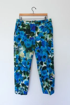 DRIES VAN NOTEN SS23 живописно синий цветочный хлопок брюки брюки брюки W's 44 США 10/12 - Изображение 1 из 4