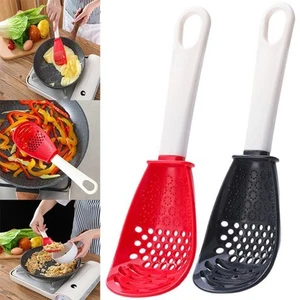 Cooking Colander Flexible Nonstick Grip Handle Tool Spoon for Crusher Draining - Picture 1 of 10
