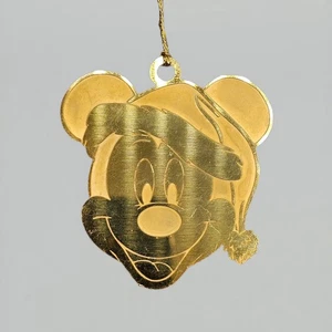Disney's Christmas Collection Buone Feste 24K su Ottone Decorazione Topolino - Foto 1 di 13