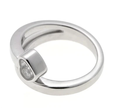 Anillo envolvente retorcido oro blanco 18k corazón diamante feliz Chopard US5 EU49 meñique Foto 1 de 4