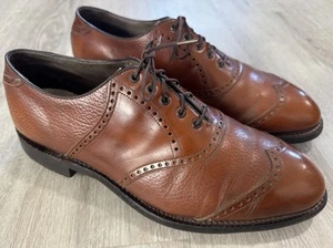 FOOTJOY CLASSICS 10.5E VINTAGE COGNAC WINGTIP OXFORD MENS GOLF SHOES - Picture 1 of 7