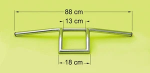 Manubrio moto Spaan Street Low Window in acciaio cromato Ø 1” lunghezza 88cm - Imagen 1 de 1