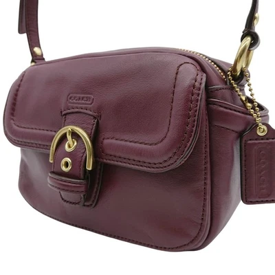 Vintage COACH Shoulder Bag Camera Bag Bordeaux Red Leather  F25150 - Image 1 of 4