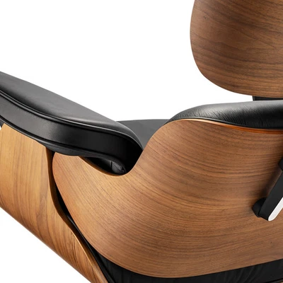 Mid Century Lounge Chair and Ottoman Genuine Italian Leather Eams Swivel Chair - Image 1 of 4