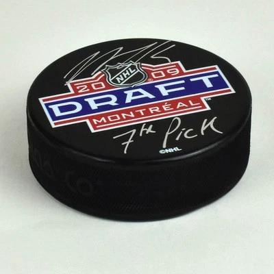 Nazem Kadri Signed 2009 NHL Entry Draft Puck with 7th Pick Foto 1 de 2