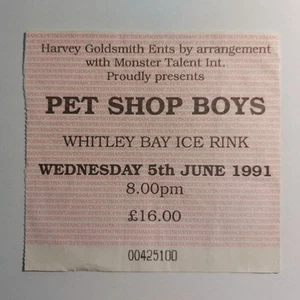 PET SHOP BOYS - Whitley Bay Ice Rink UK Used Concert Ticket Stub (5 JUNE 1991) - Picture 1 of 6