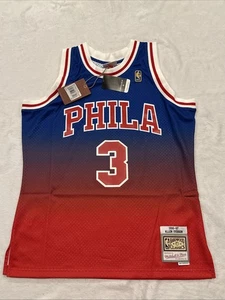 ‘96-97 Mitchell & Ness Mens Allen Iverson 76ers Fadeaway Swingman Jersey Large L - Picture 1 of 12