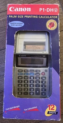 Canon P1-DHV Palm Size Printing Calculator AC/DC Operation 12-Digits New - Image 1 of 4