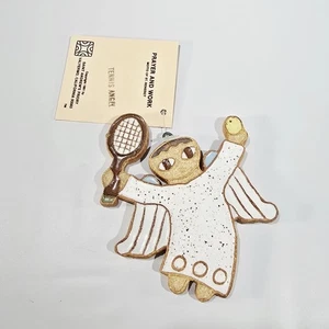 Vintage St. Andrews Keramik Keramik TENNISSPIELER ENGEL Ornament Plakette - Bild 1 von 4